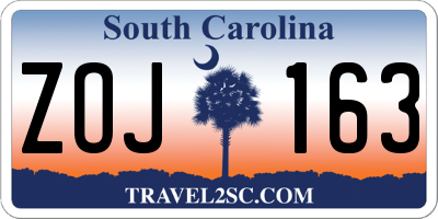 SC license plate ZOJ163