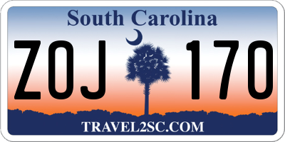 SC license plate ZOJ170