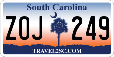 SC license plate ZOJ249