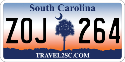 SC license plate ZOJ264