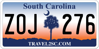 SC license plate ZOJ276
