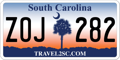 SC license plate ZOJ282