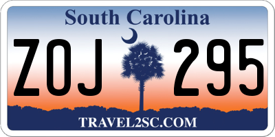 SC license plate ZOJ295