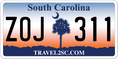 SC license plate ZOJ311