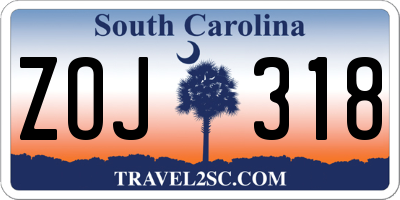 SC license plate ZOJ318