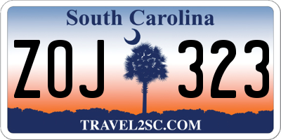 SC license plate ZOJ323