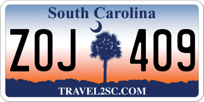 SC license plate ZOJ409