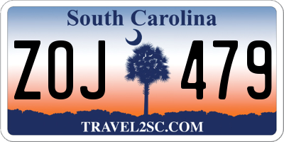 SC license plate ZOJ479