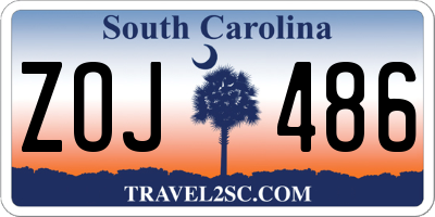SC license plate ZOJ486