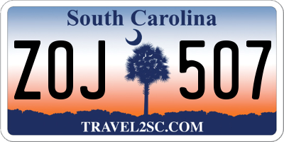 SC license plate ZOJ507