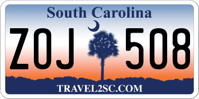 SC license plate ZOJ508
