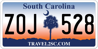 SC license plate ZOJ528