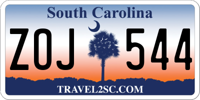 SC license plate ZOJ544