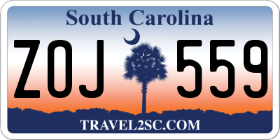 SC license plate ZOJ559