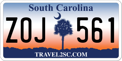 SC license plate ZOJ561