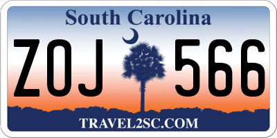 SC license plate ZOJ566