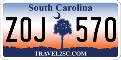 SC license plate ZOJ570