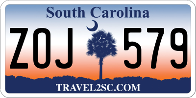 SC license plate ZOJ579
