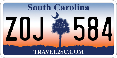 SC license plate ZOJ584