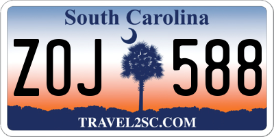 SC license plate ZOJ588