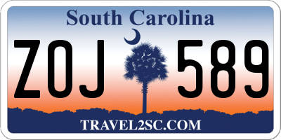 SC license plate ZOJ589