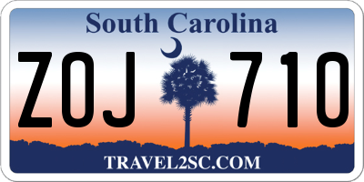 SC license plate ZOJ710