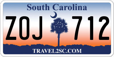 SC license plate ZOJ712