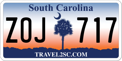 SC license plate ZOJ717