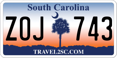 SC license plate ZOJ743