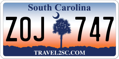 SC license plate ZOJ747