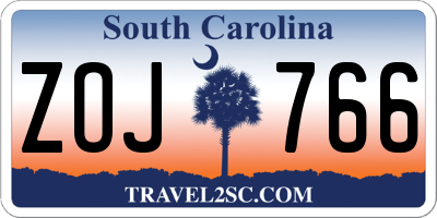SC license plate ZOJ766