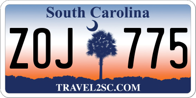 SC license plate ZOJ775