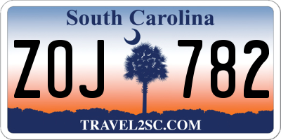 SC license plate ZOJ782