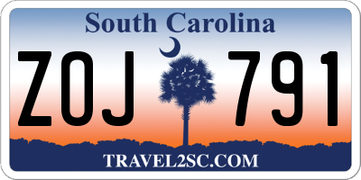 SC license plate ZOJ791