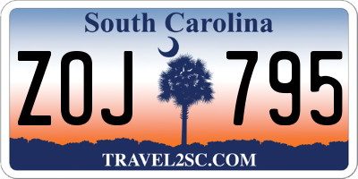 SC license plate ZOJ795
