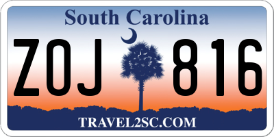 SC license plate ZOJ816