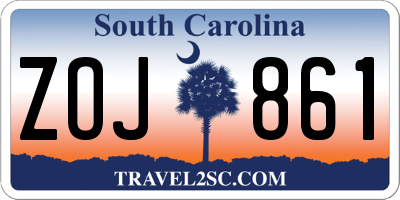 SC license plate ZOJ861