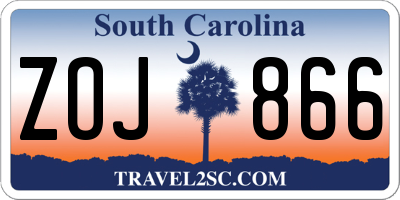 SC license plate ZOJ866