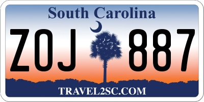 SC license plate ZOJ887