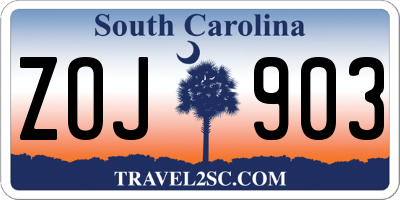 SC license plate ZOJ903