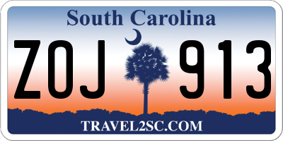 SC license plate ZOJ913