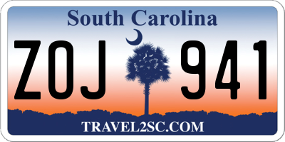 SC license plate ZOJ941