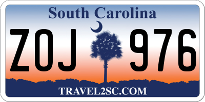 SC license plate ZOJ976
