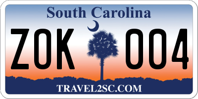 SC license plate ZOK004