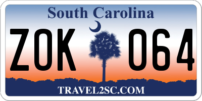 SC license plate ZOK064