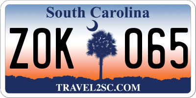 SC license plate ZOK065