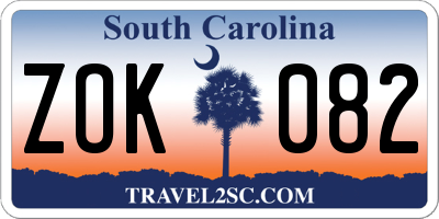 SC license plate ZOK082