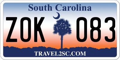 SC license plate ZOK083