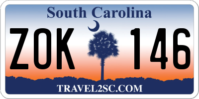 SC license plate ZOK146