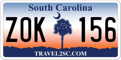 SC license plate ZOK156